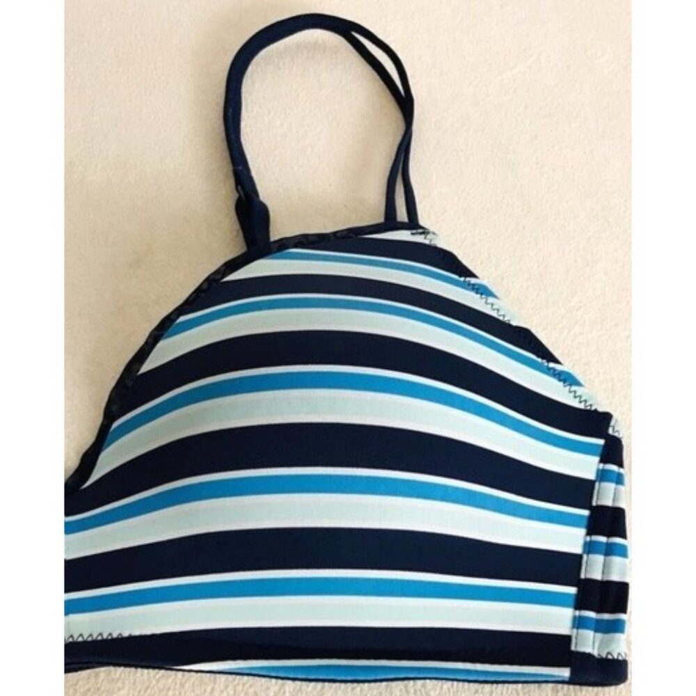 Aerie Sporty Blue White Navy Striped Sporty Lingerie Bra Nautical Cup Size 34C - Picture 9 of 14